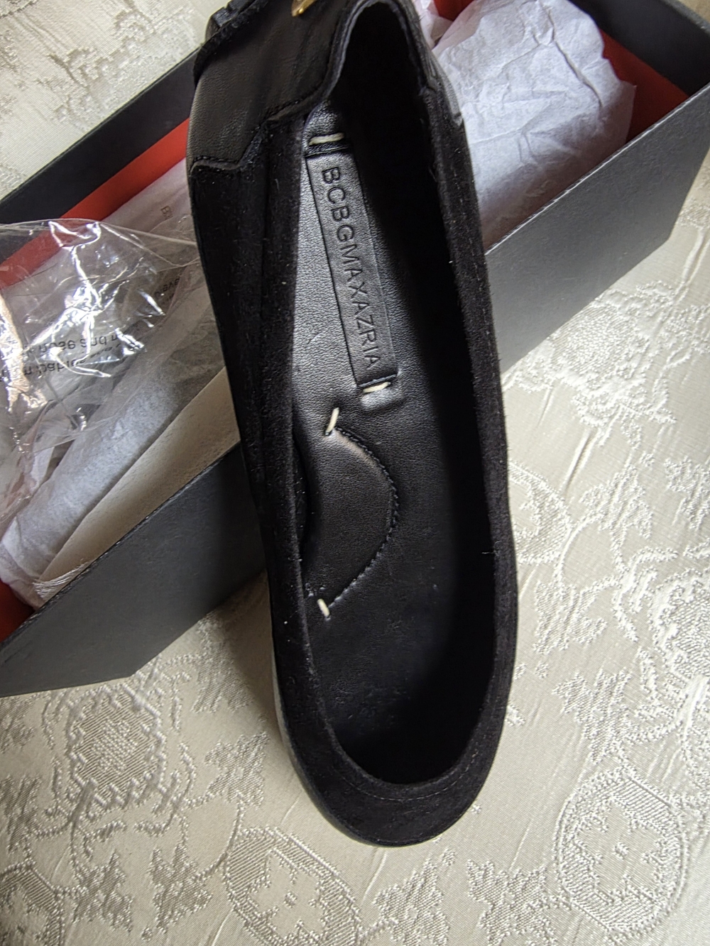 BCBGMAXAZRIA Black Suede Ballet Flat